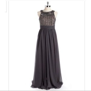 LIKE NEW JS Collections Chiffon and Beaded Gown